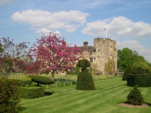 Hever Castle, Kent with orchard blossom