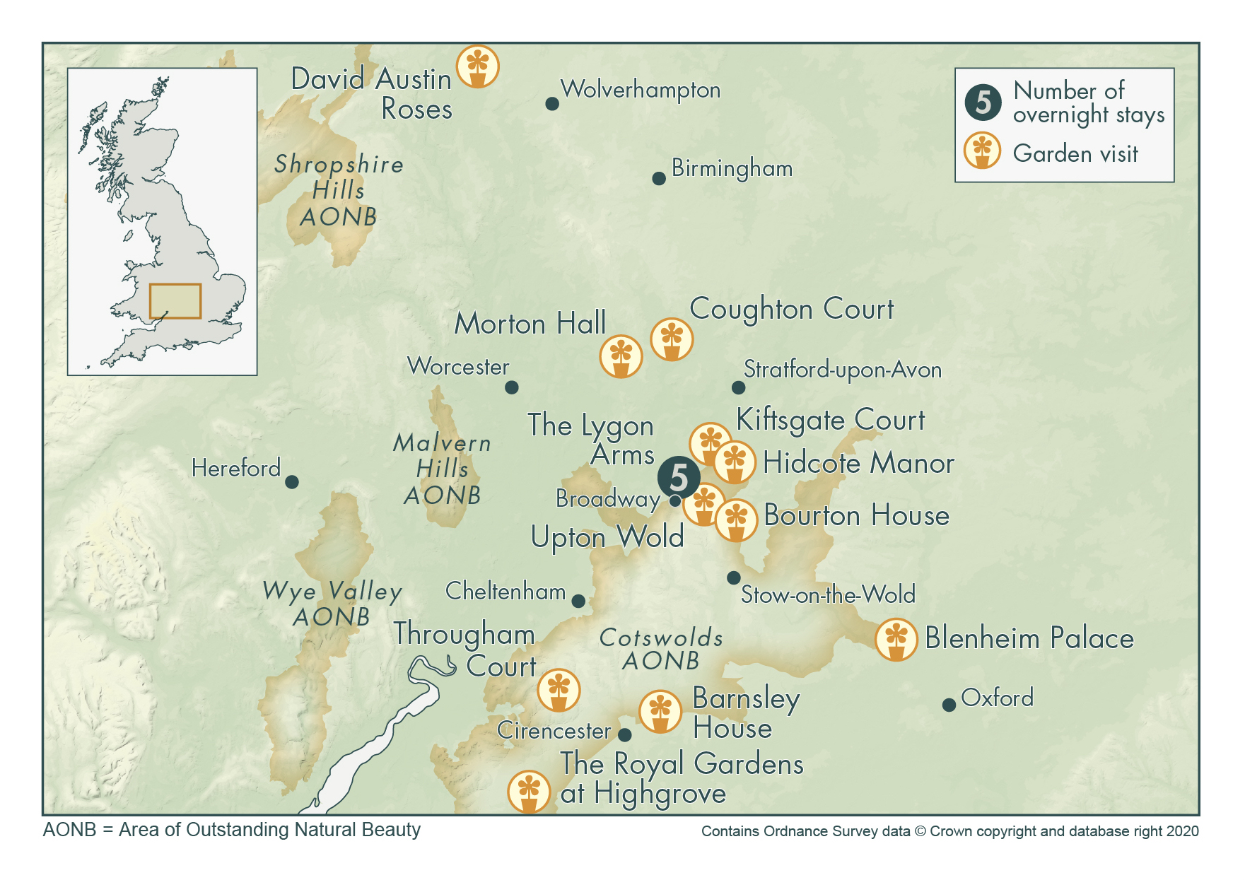 Cotswolds Exclusive with Highgrove Map