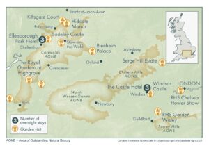 Map of the touring area